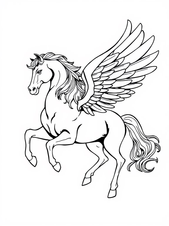 flowing mane pegasus illustration