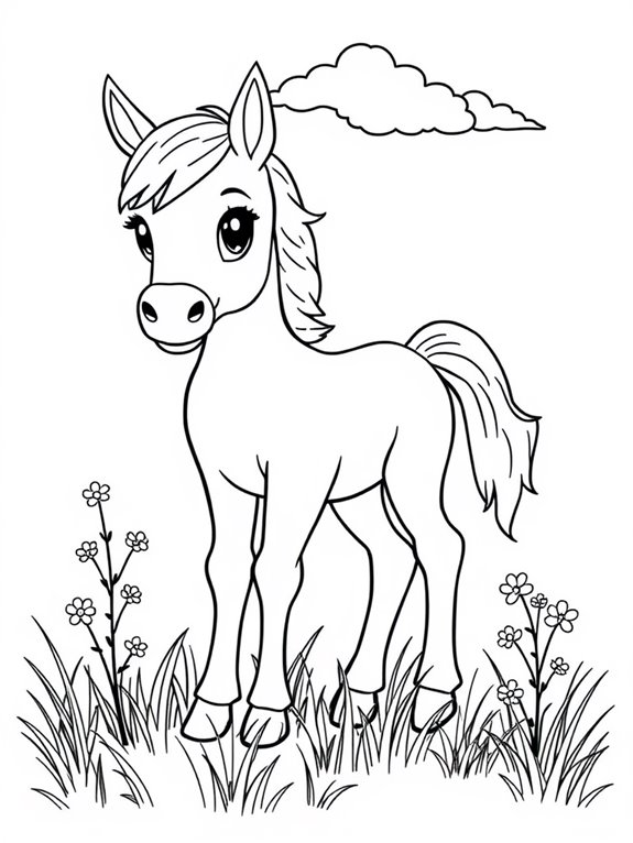 foal coloring page design