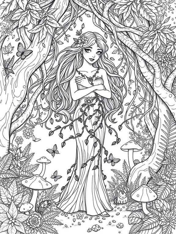 forest nymph coloring page