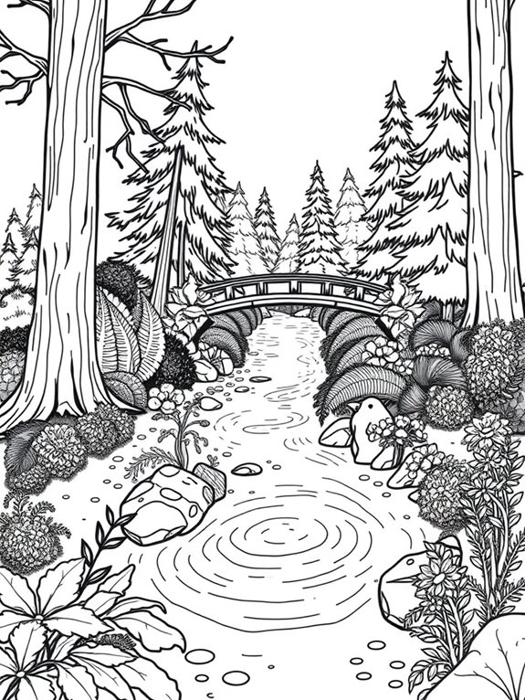 forest stream coloring page