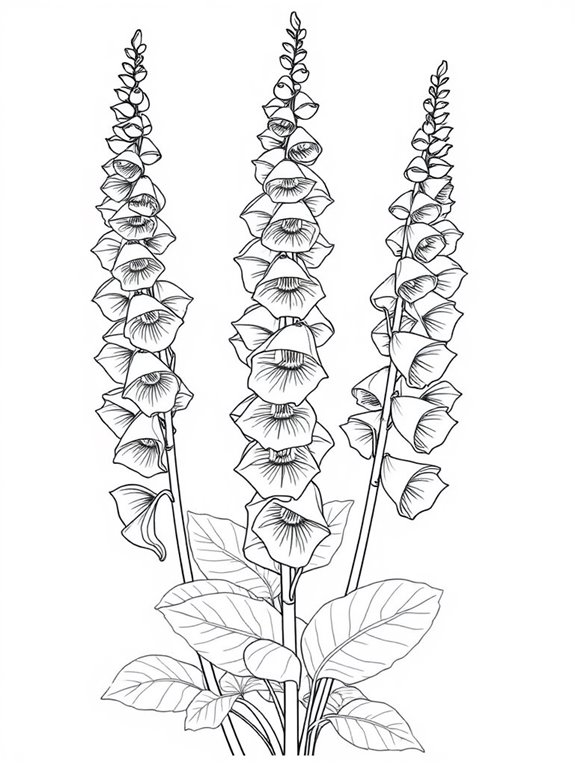 foxglove flower coloring activity