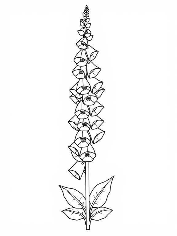 foxglove flower coloring page