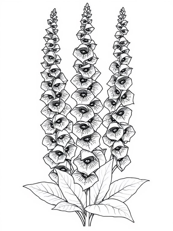 foxglove flower coloring page