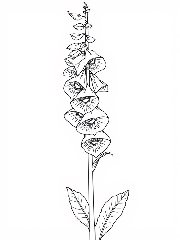 foxglove flower coloring page