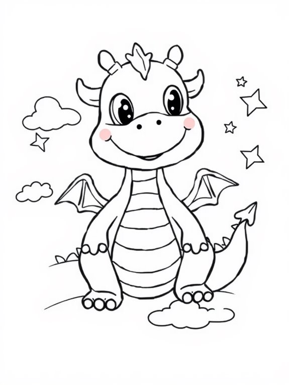 friendly dragon coloring page