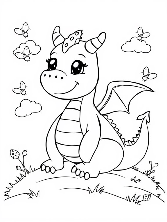 friendly dragon coloring page