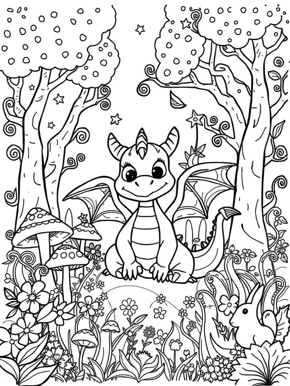 friendly dragon in forest