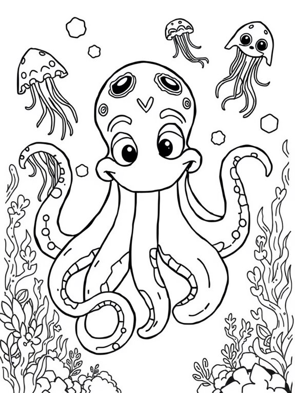 friendly jellyfish coloring page