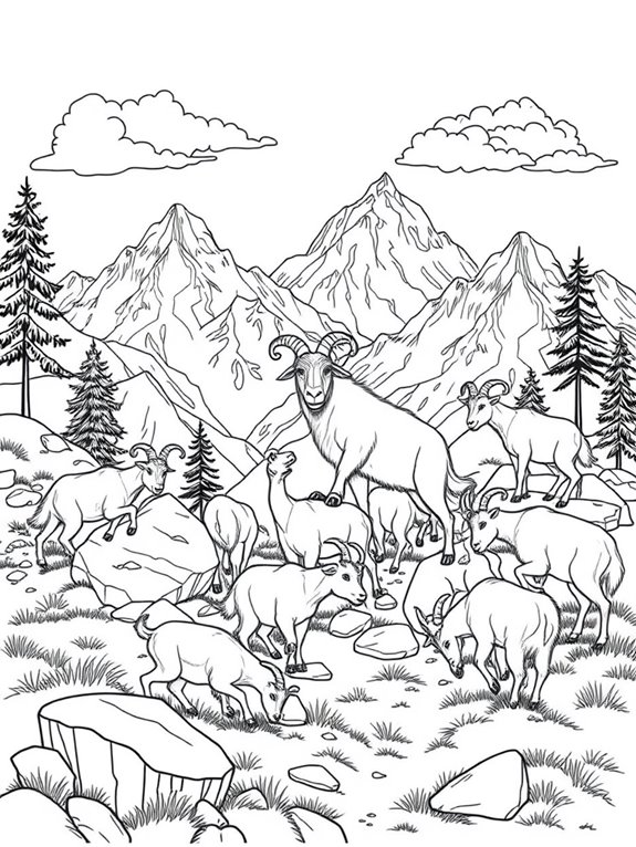 friendly mountain goats coloring