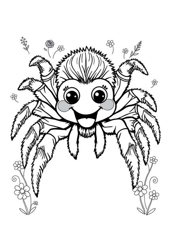 friendly tarantula coloring page