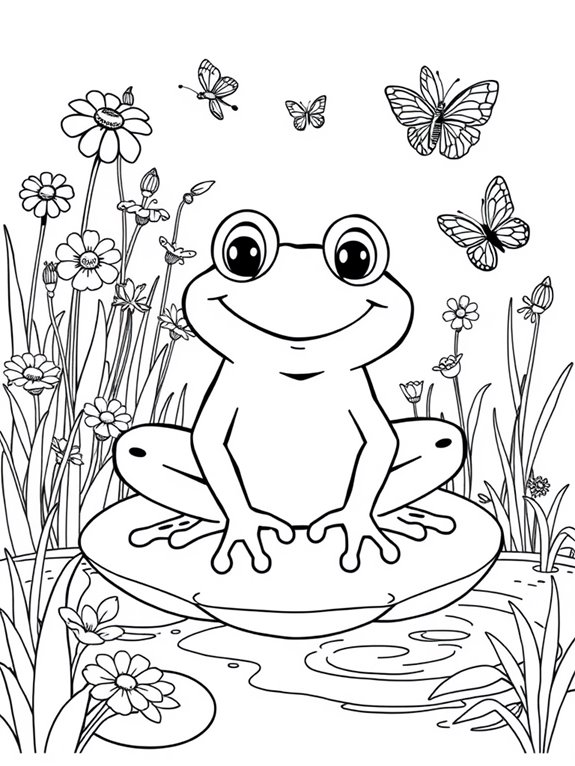 frog coloring page fun