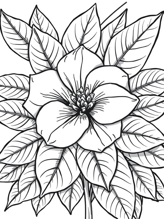 gardenia and leaves illustration