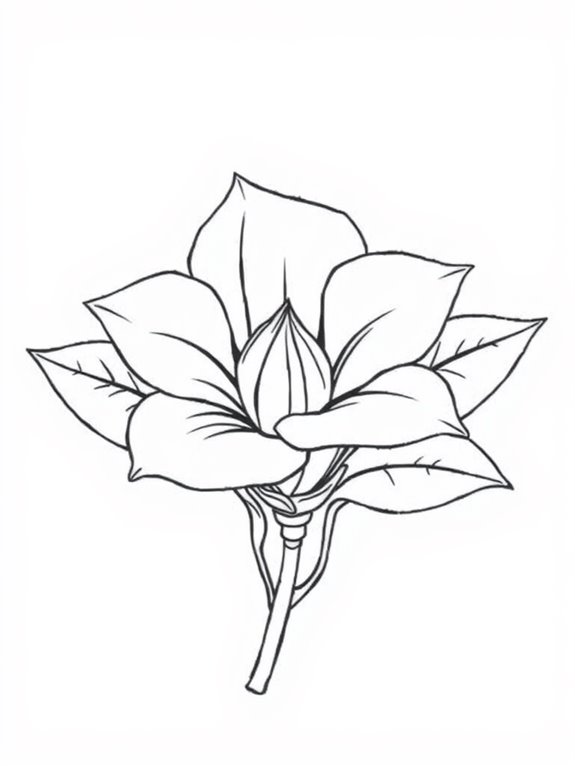 gardenia flower coloring activity