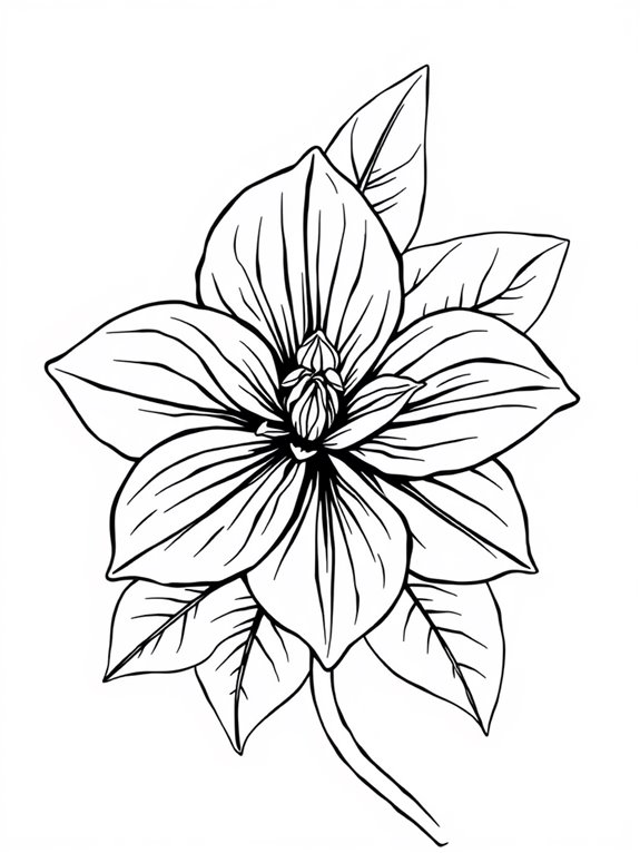 gardenia flower coloring activity