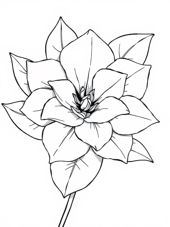 gardenia flower coloring page