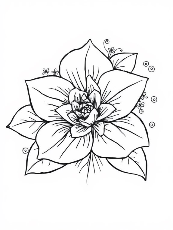 gardenia flower coloring page