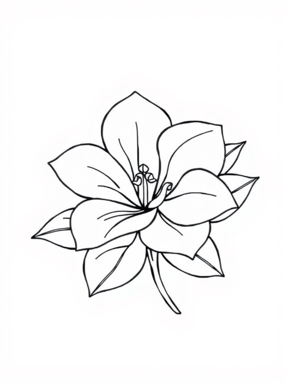 gardenia flower coloring page