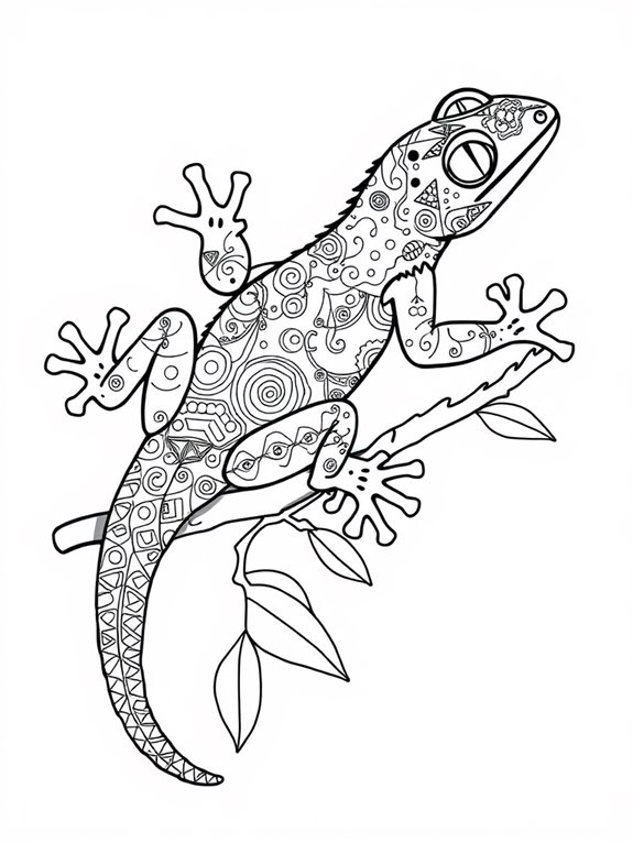 gecko coloring page patterns