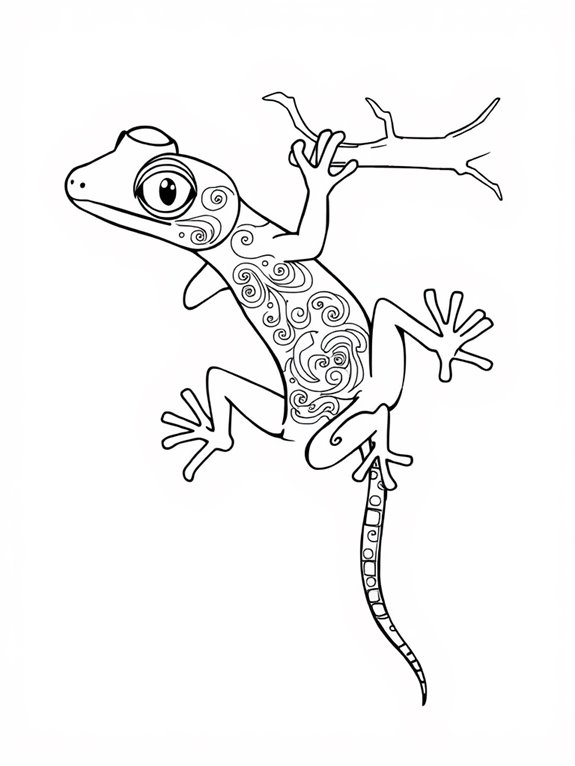 gecko coloring page template