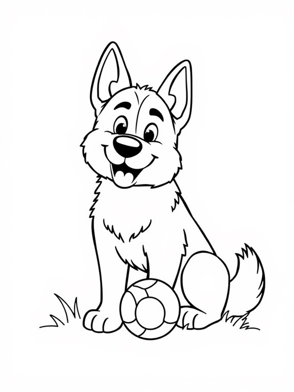 gentle german shepherd illustration