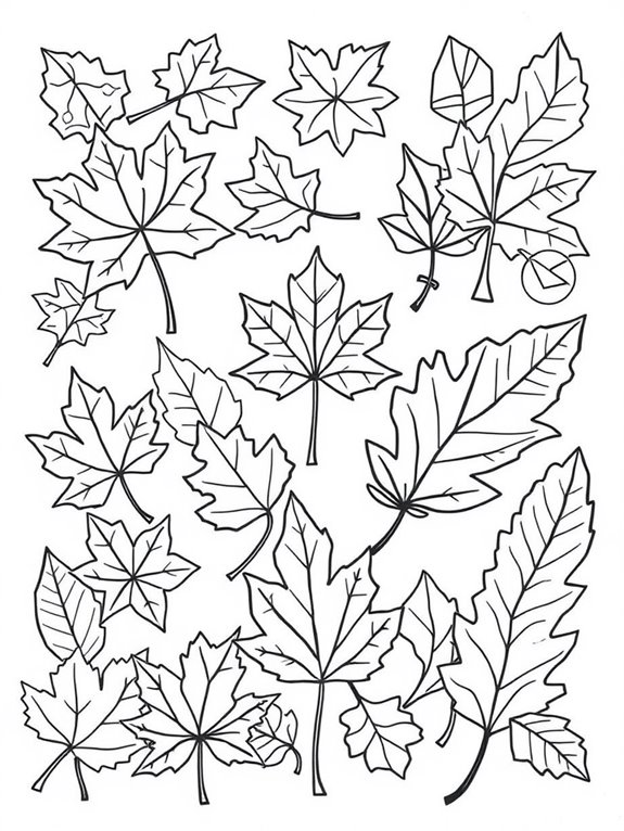 geometric autumn leaves design