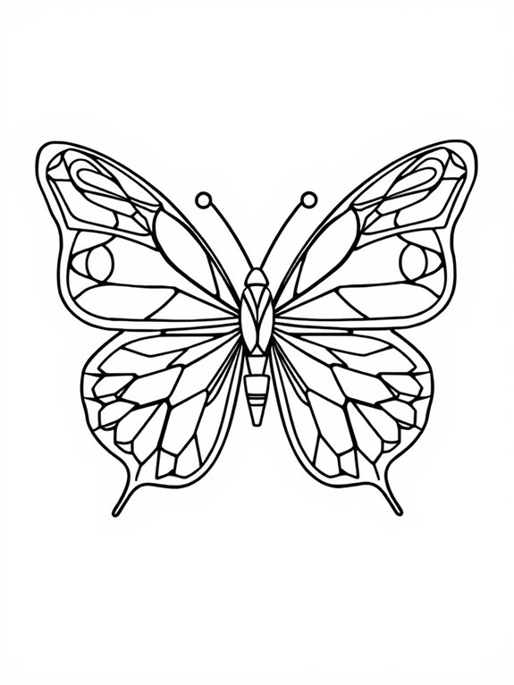 geometric butterfly coloring page