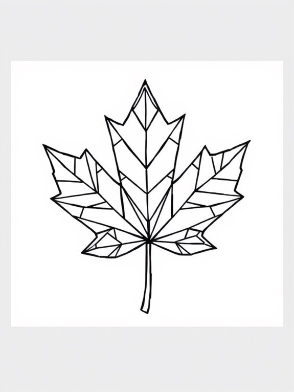 geometric design maple leaf