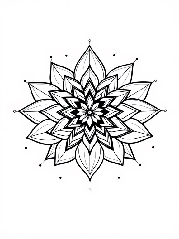 geometric lotus coloring page