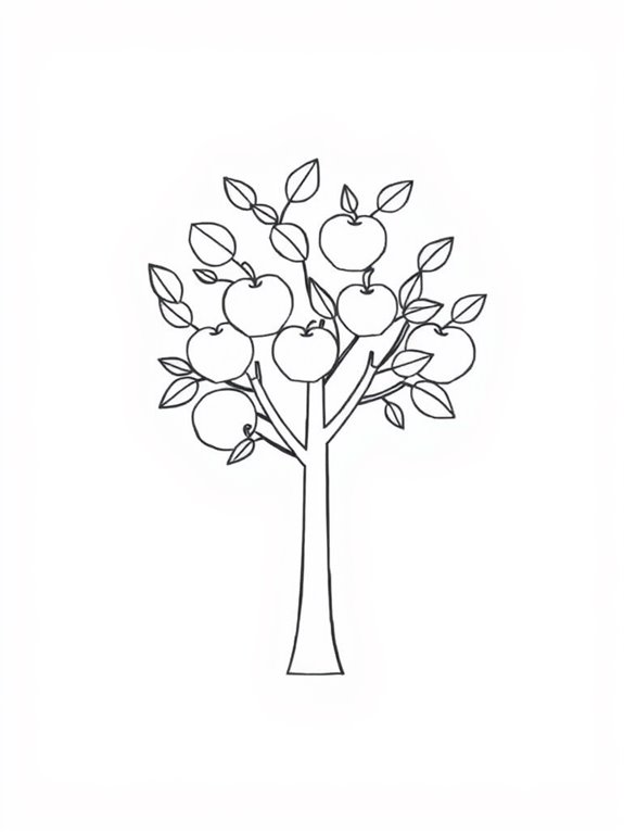 geometric minimalist apple tree