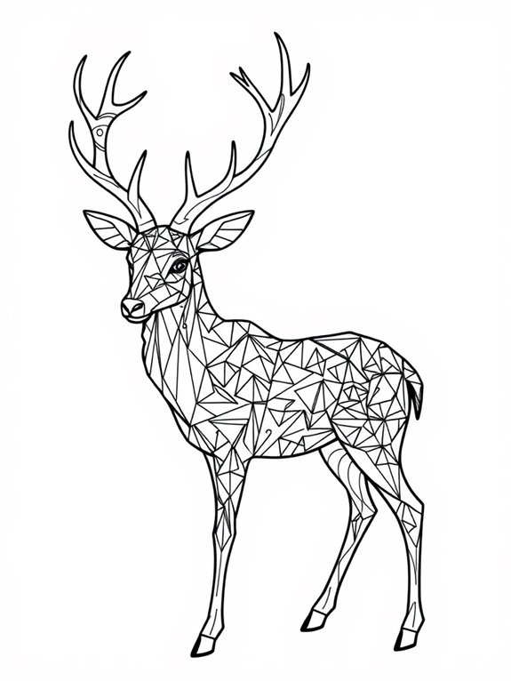 geometric mystical deer design