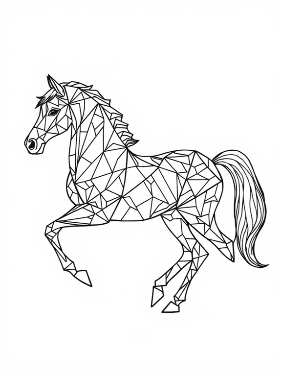 geometric patterned horse illustration