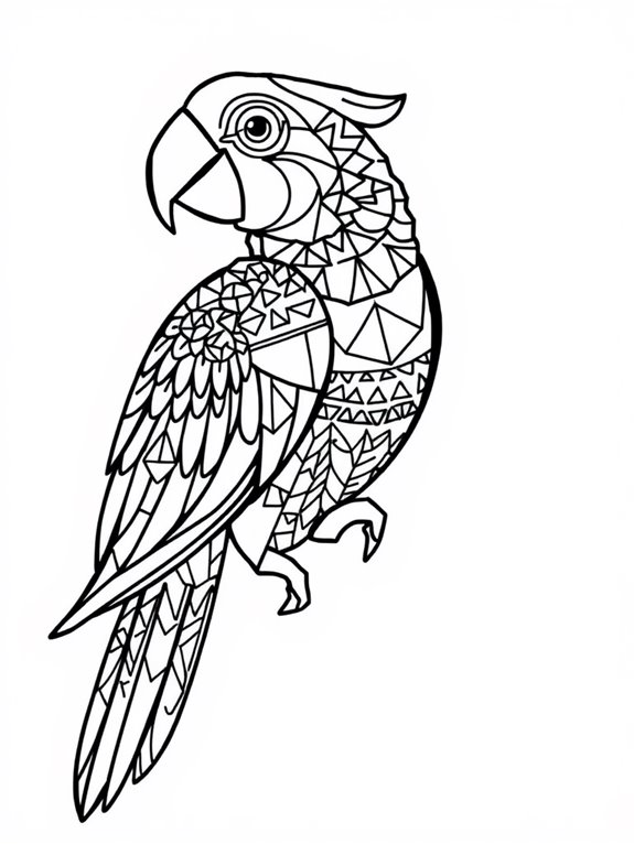 geometric patterned parrot design