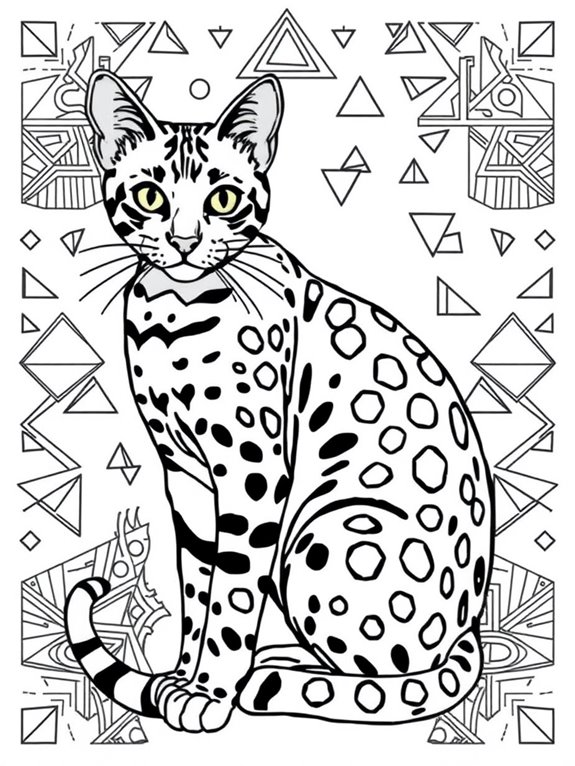 geometric patterns bengal cat