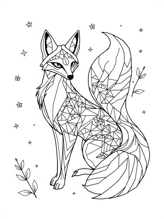 geometric patterns fox coloring