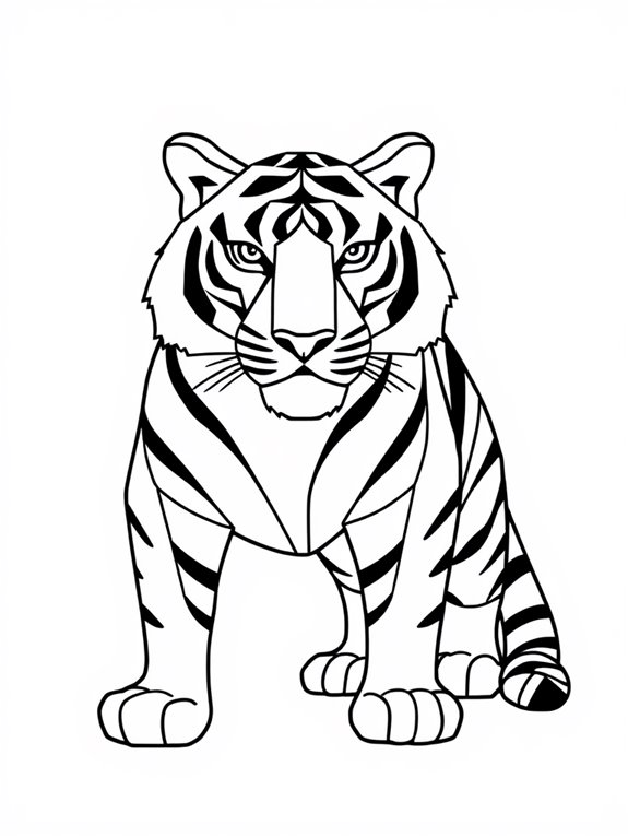 geometric patterns tiger coloring