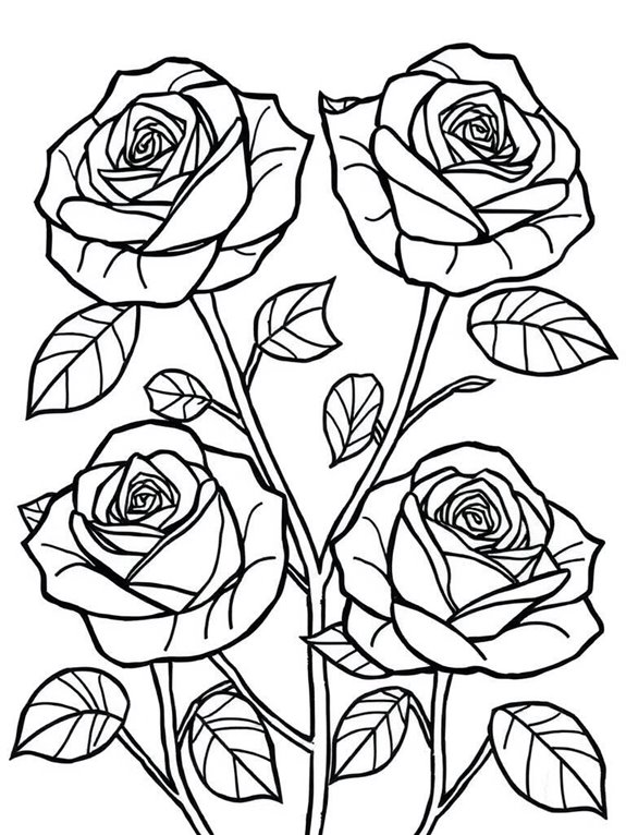 geometric rose coloring page