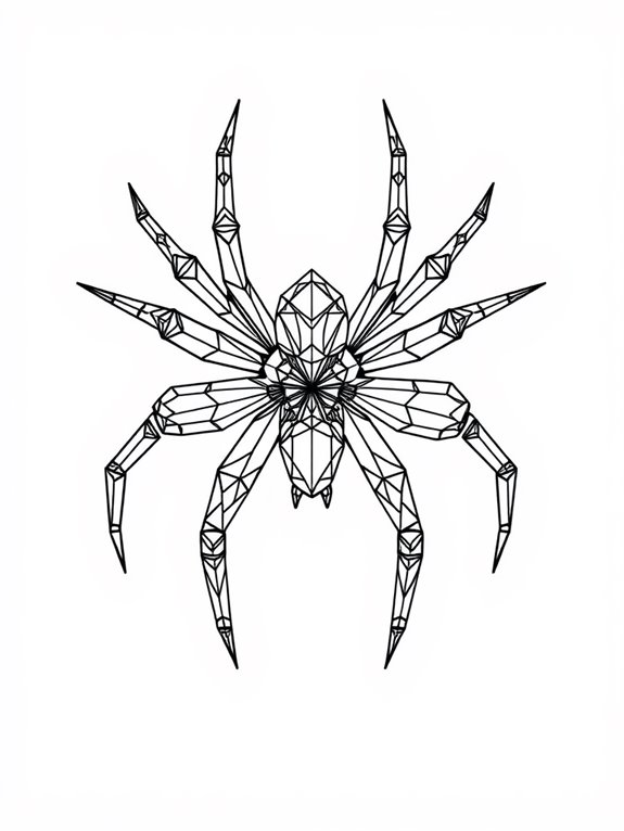 geometric spider coloring page