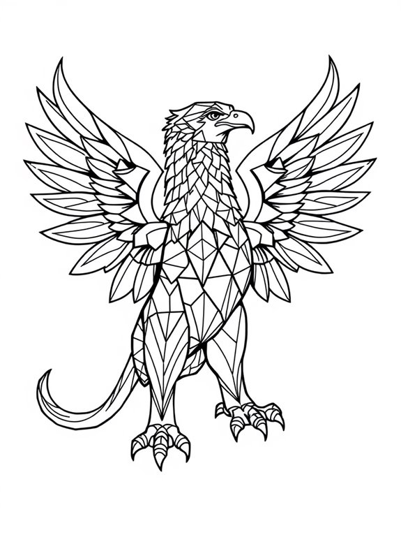 geometric stylized griffin design