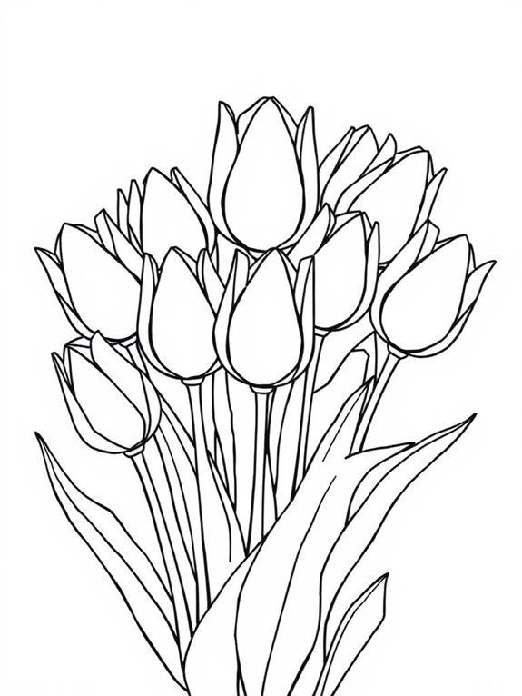 geometric tulip coloring page