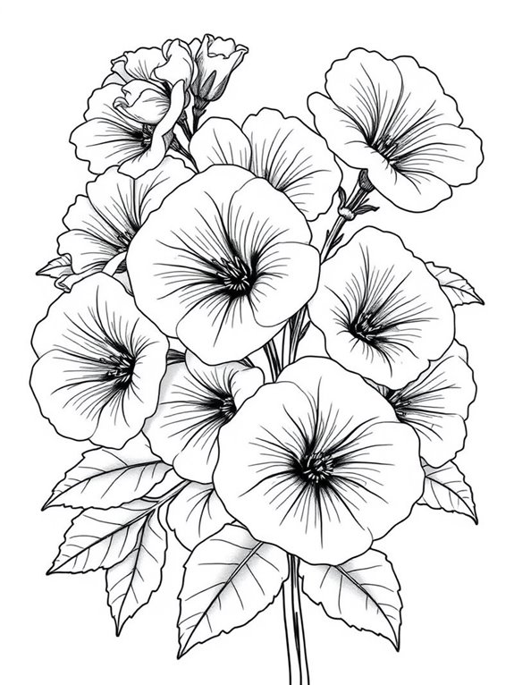 geraniums coloring page activity