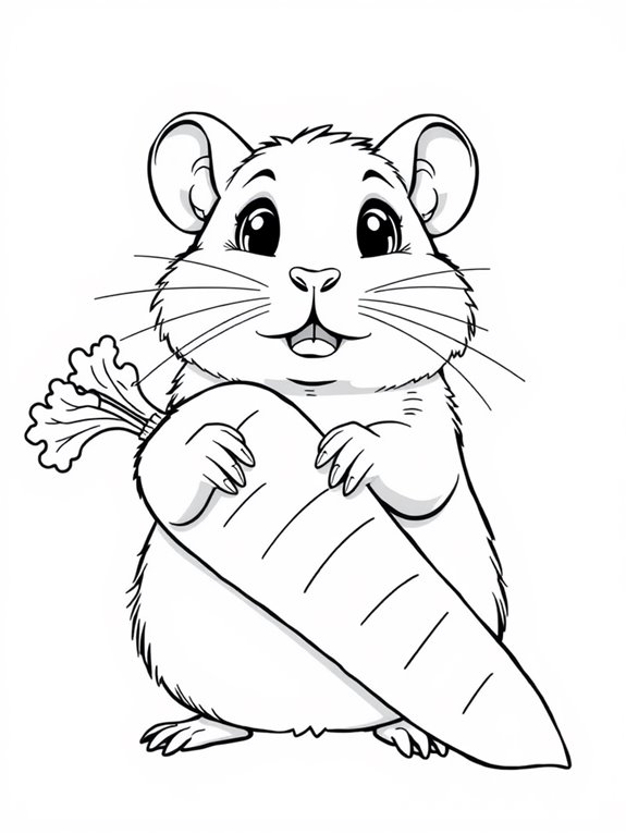 gerbil holding a carrot