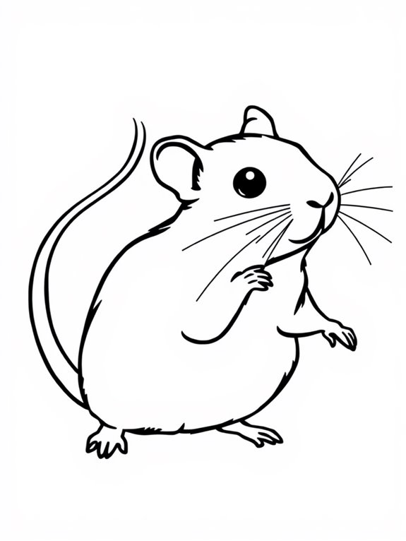 gerbil silhouette coloring page