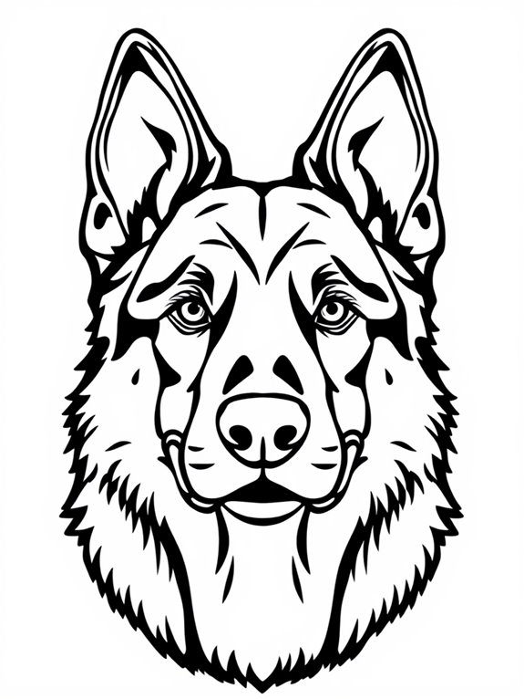 german shepherd coloring page