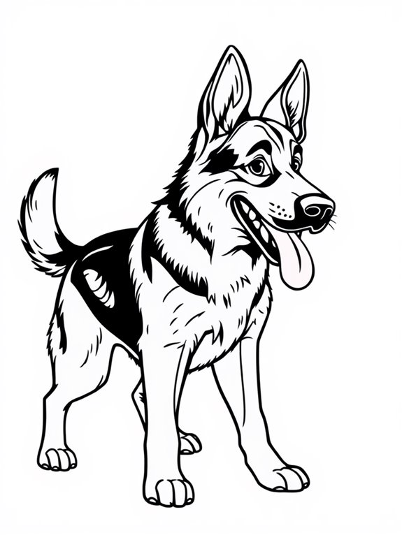 german shepherd coloring page