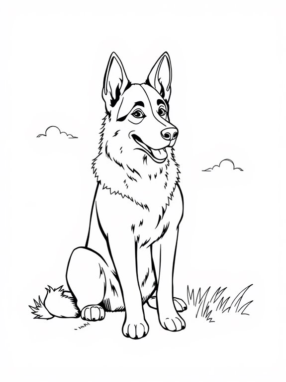 german shepherd coloring page