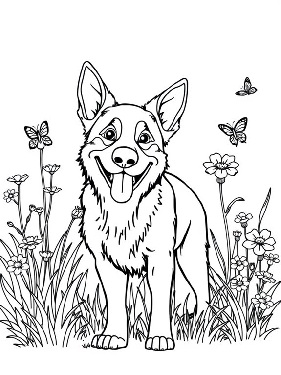 german shepherd garden coloring