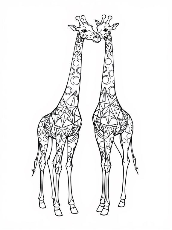 giraffes with geometric designs