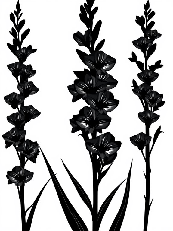 gladiolus coloring page design