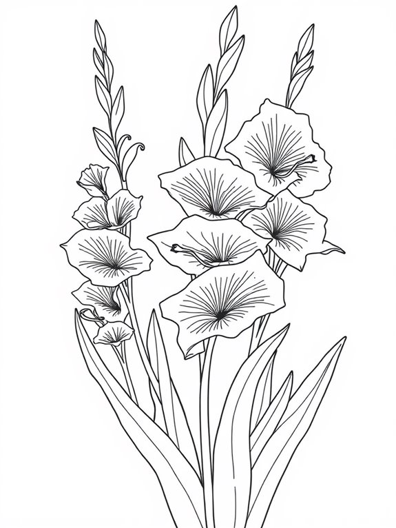 gladiolus line art illustration