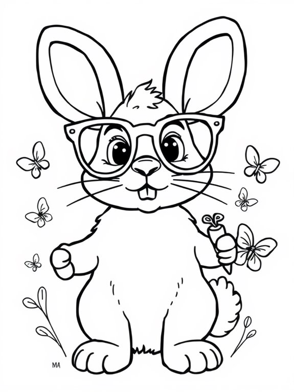 glasses wearing silly rabbit